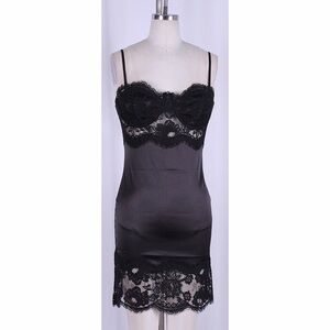 Lace Satin Mini Dress